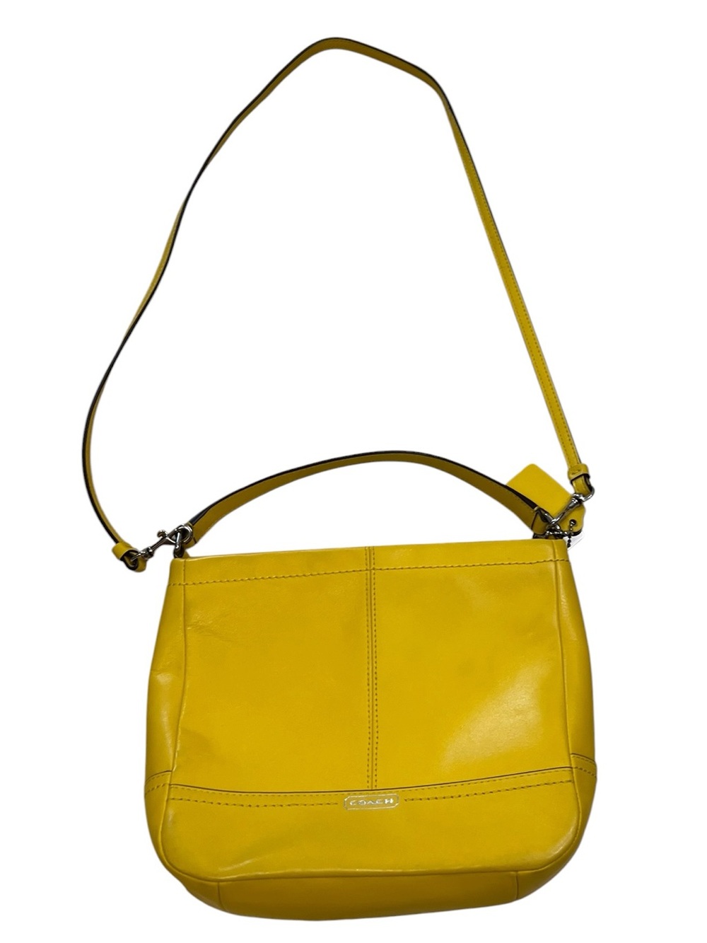 Coach Smooth Leather Yellow Crossbody Convertible Bag - Picture 2 of 11